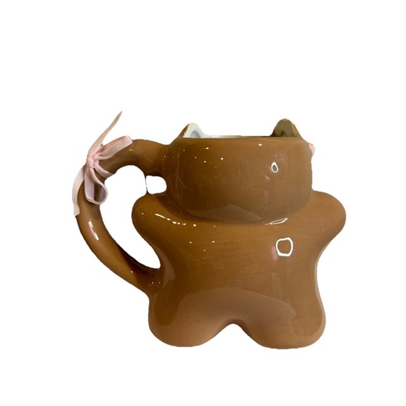 NEW Peppermint And Pine Gingerbread Cat Holiday Figural Mug Christmas 2025 Kitty - Picture 2 of 2